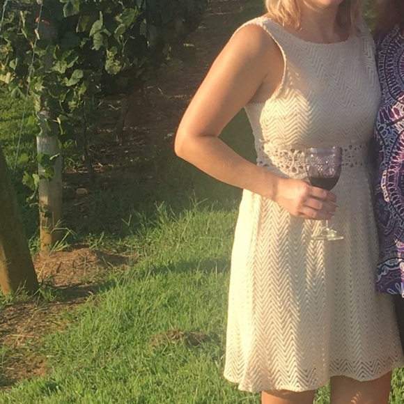 Ya Los Angeles Cream Crochet Cutout Dress - Picture 13 of 13